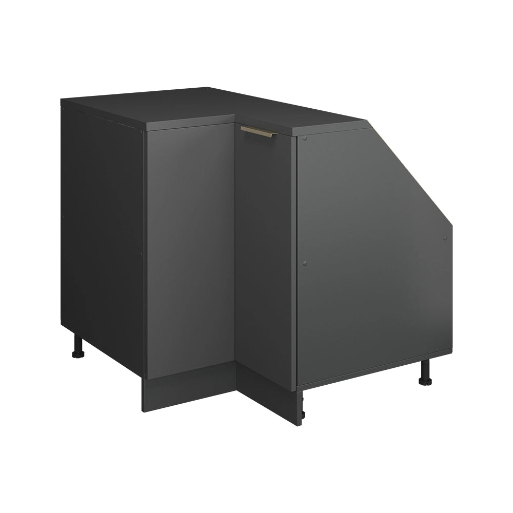 Mobile sottotetto Mobile angolare Rion Antracite-oro/Antracite 75.6 x 83.8 cm con 1 porta, carcassa dell’armadio profondità 60 cm Vicco