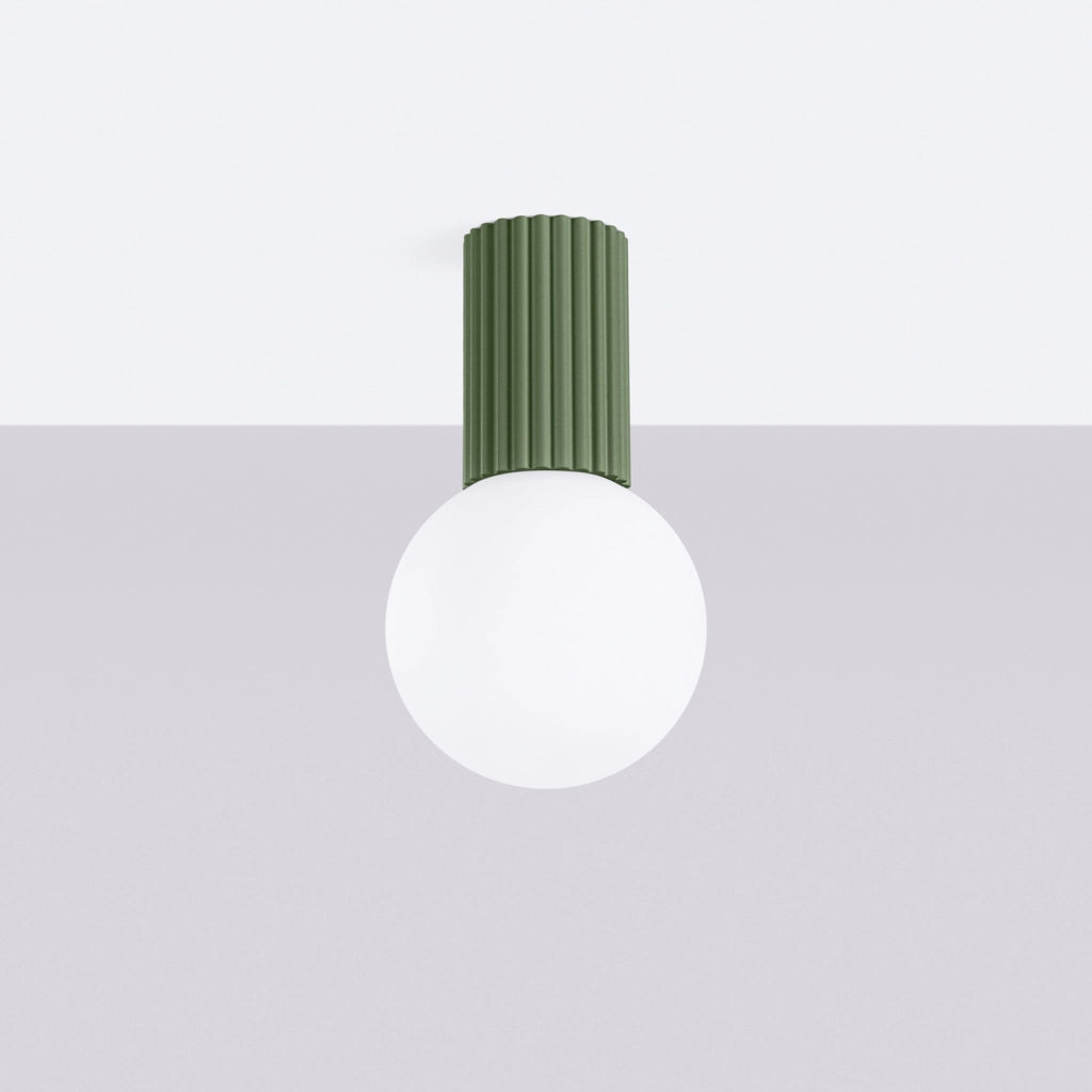 Spot soffitto SFERA Pure Lume olive vetro bianco G9 IP44