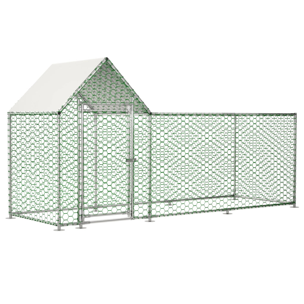 POLLAIO 3 x 1 x 1,5 m in acciaio zincato e telo PE impermeabile, argento