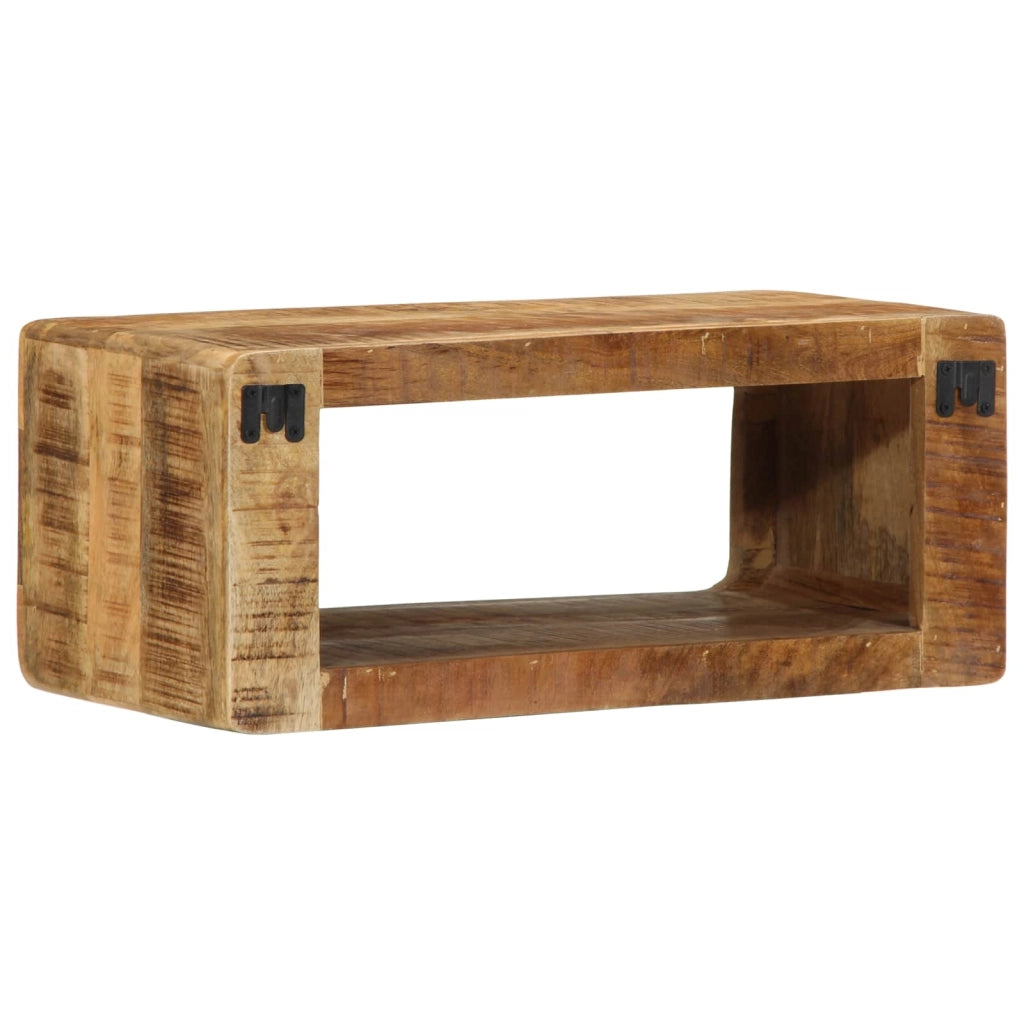 Mobile porta TV moderno con pratico contenitore 60 x 30 x 25 cm in legno massello di mango marrone 02_0058070