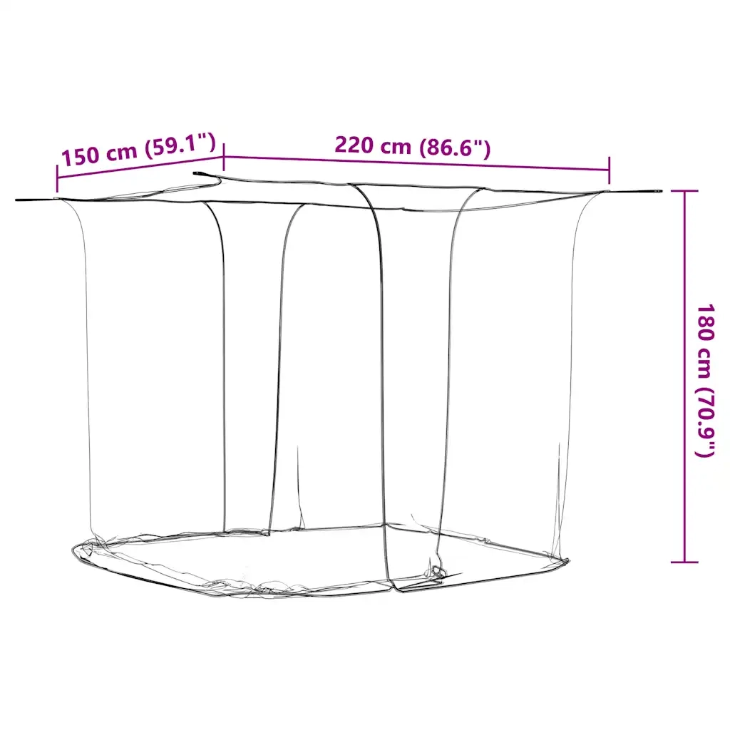 Zanzariera Sospesa 156 Rete Bianca 220x150x180 cm 4010055