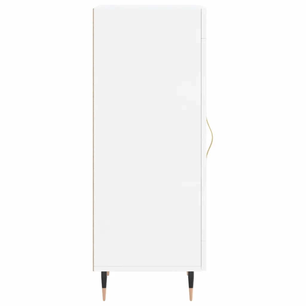 Credenza Bianco Lucido 34,5x34x90 cm in Legno Multistrato