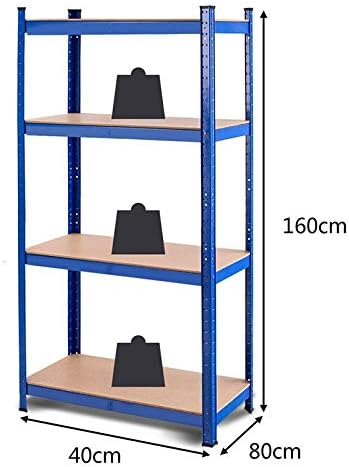 Scaffale con 4 Ripiani, Scaffalatura per Magazzino Garage Capannoni Uffici 80 x 40 x 160 cm