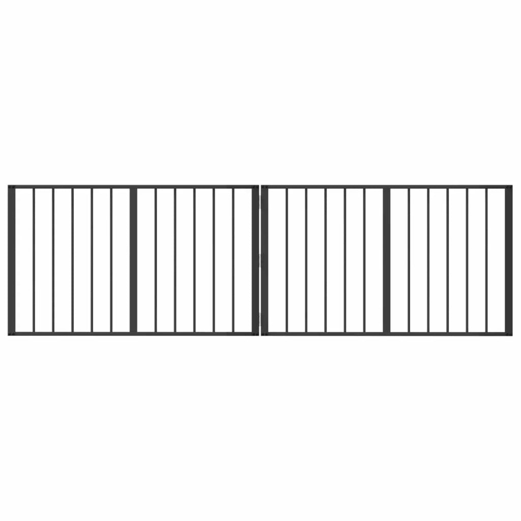 Cancello per cani 2 pcs Nero 100 x 60 cm Acciaio zincato 891996