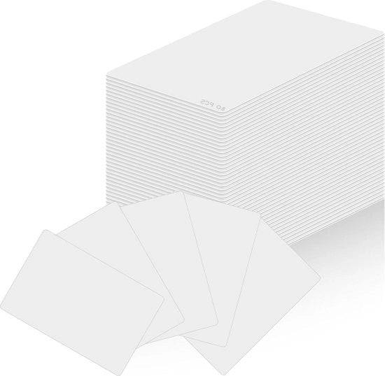 80 cartelle NFC 215 855 x 54 mm - Bianco - Blanco - Compatibili con Tagmo e Amiibo Cards - Per tutti i smartphone compatibili con NFC.