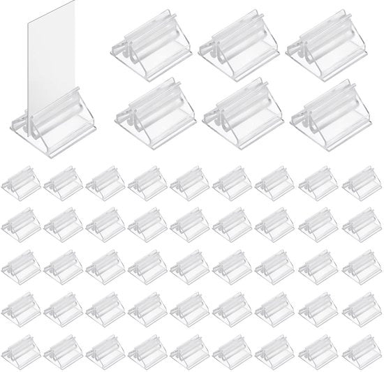 Etichettatori per nome 48 pezzi - Standard per cartelle trasparenti - Supporto per foto - Cartellino per carte da gioco - Display per immagini - Supporto in plastica affidabile