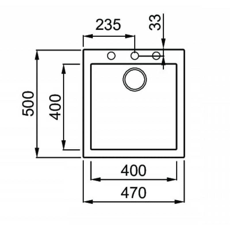 Lavello Elleci Incasso 1 vasca 47x50 Quadra 102 Keratek Plus Champagne LKQ10295