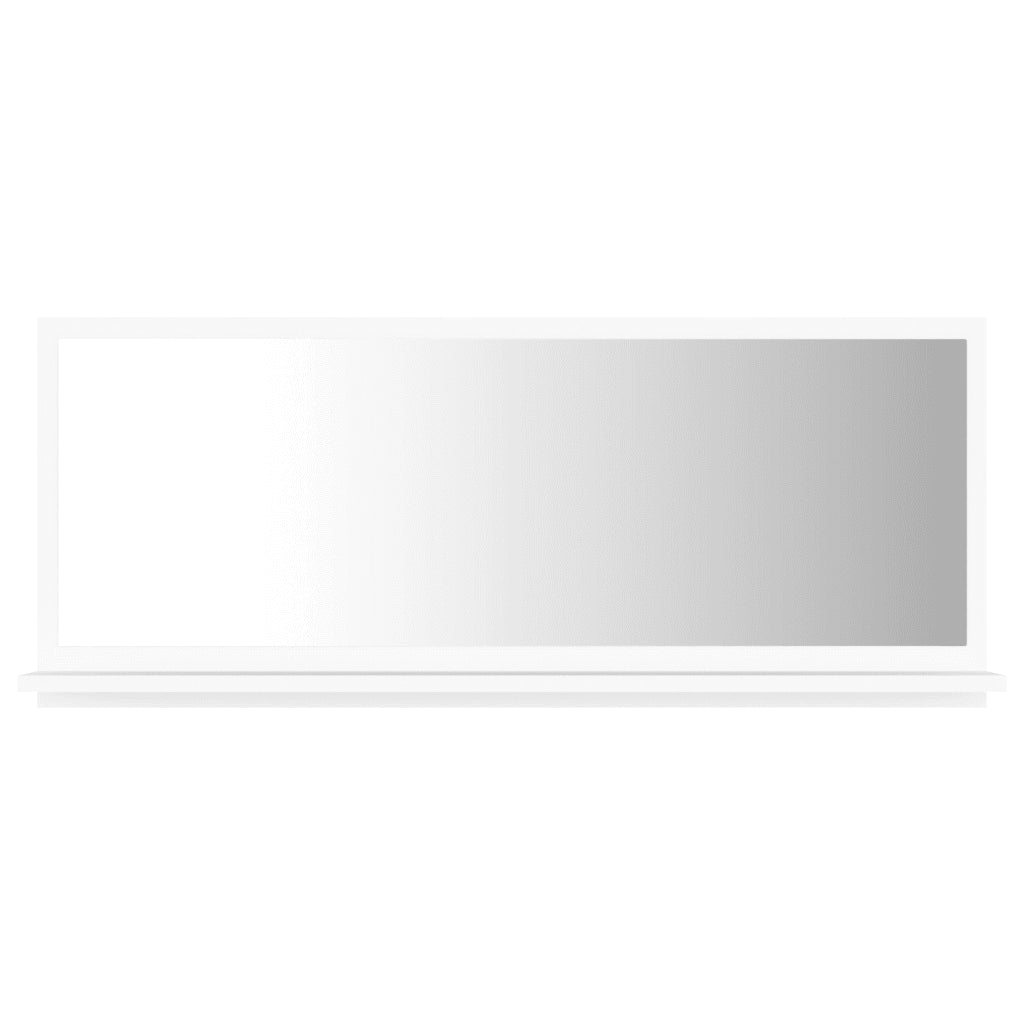 Specchio da Bagno Bianco 90x10,5x37 cm in Legno Multistrato 804580