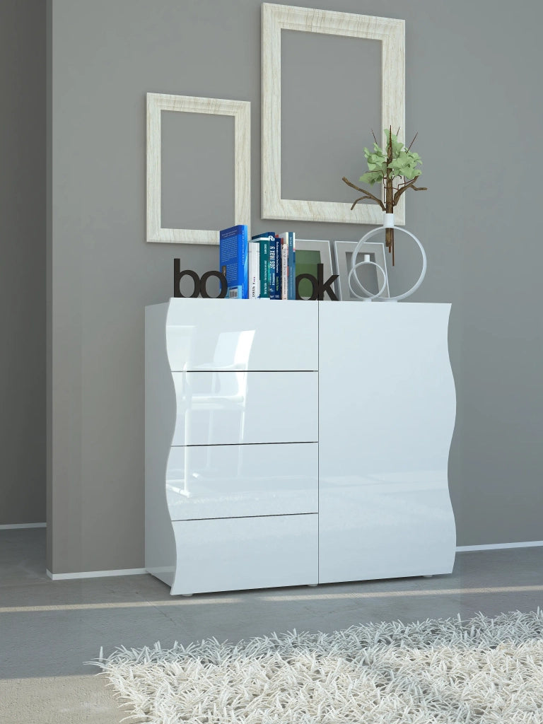Mobile ONDA L 90 x H 81 x P 40 cm bianco lucido