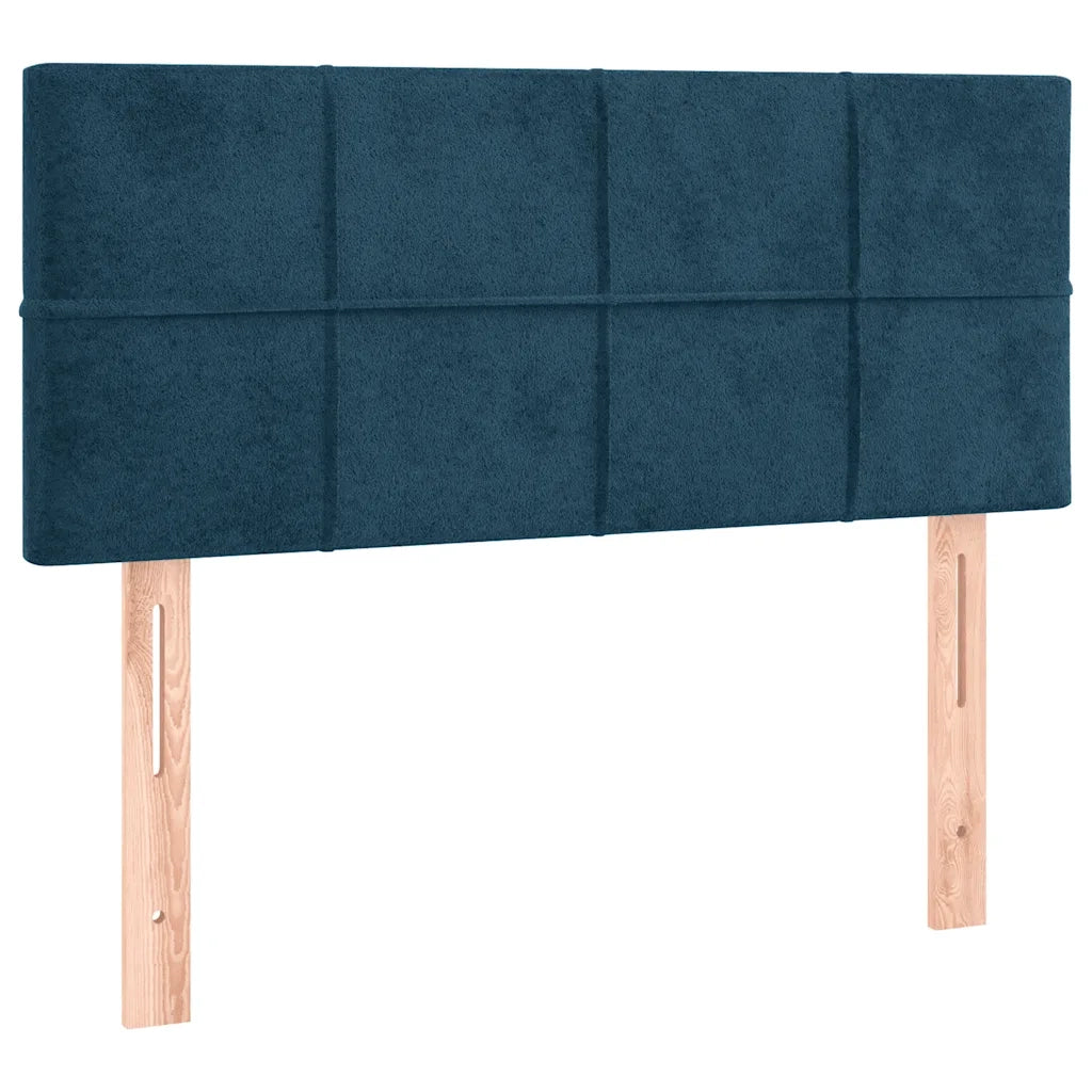 Letto singolo | Letto per adulti | Letto a Molle con Materasso e LED Blu Scuro 100x200 cm