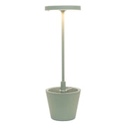 Lampada a led da tavolo Poldina Reverso Verde Salvia ricaricabile e dimmerabile con batteria fino a 12 ore. Da esterno IP65