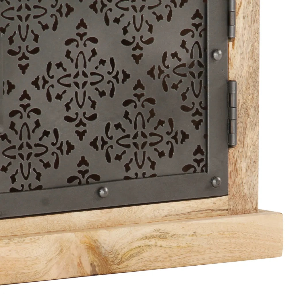 Mobile Porta TV Ante in Acciaio 120x30x40 cm Mango Massello 289095