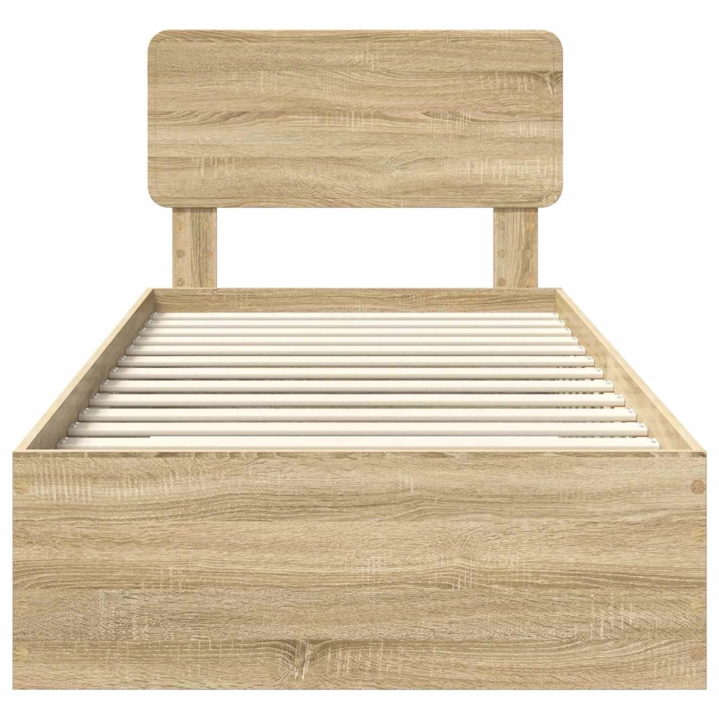 Struttura del letto Rovere Sonoma 90 x 200 cm Legno multistrato