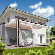 Pannello trasparente per uso all'aperto con occhi, impermeabile, protezione da pioggia per balcone, recinzione per giardino, può essere utilizzato all'esterno, resistente all'acqua, con corda di tendaggio, 2x4m.