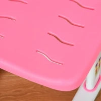 Banco Scuola Regolabile con Sedia per Bambini 6-12 Anni, 70x49.5x80-105 cm, Rosa