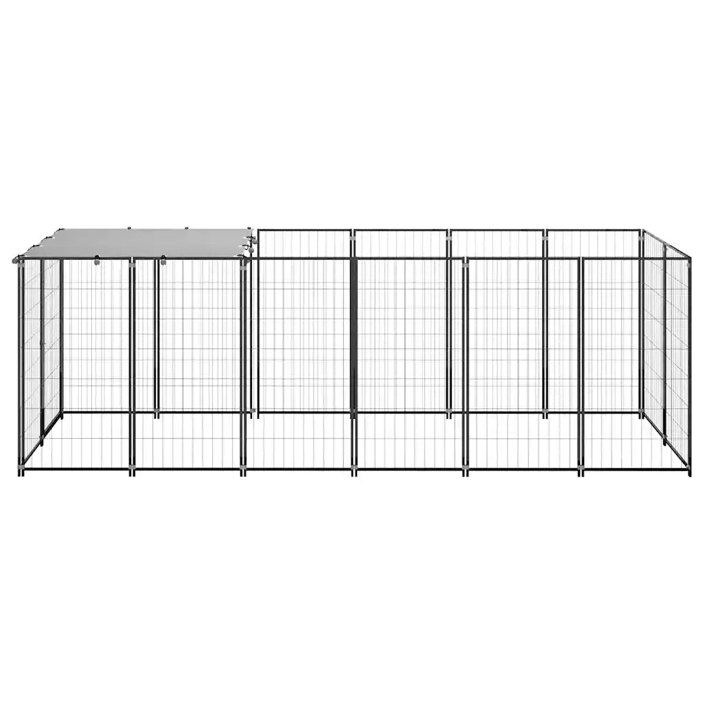 Gabbia per Cani Nera 330x110x110 cm in Acciaio 150782