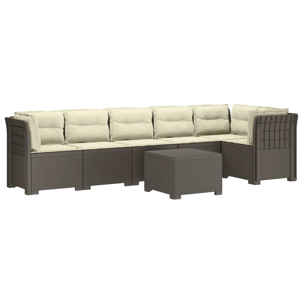 Divano da Giardino 6 Posti con Cuscini Aspetto Rattan PP 3444134