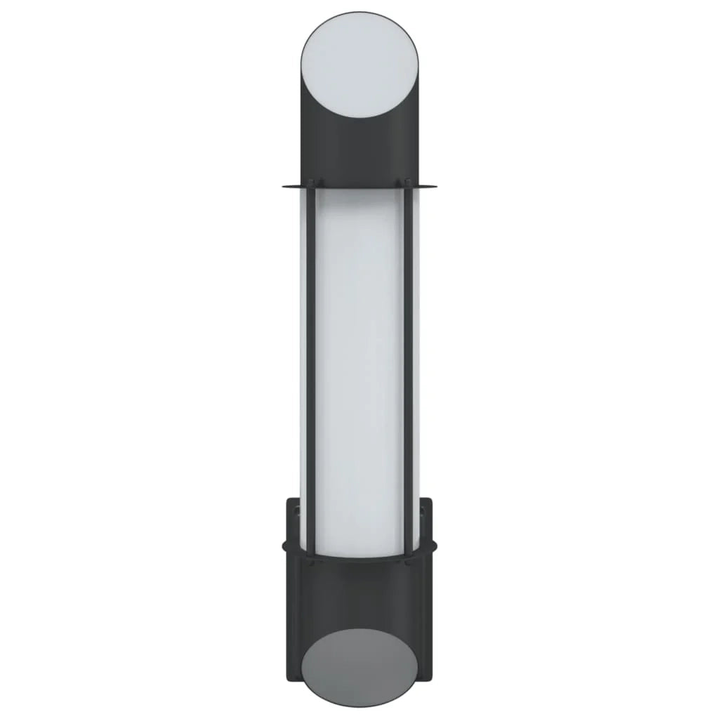 Set di 2 applique da esterno 10,5 x 14 x 48 cm design moderno resistente alle intemperie acciaio inox nero 02_0056607