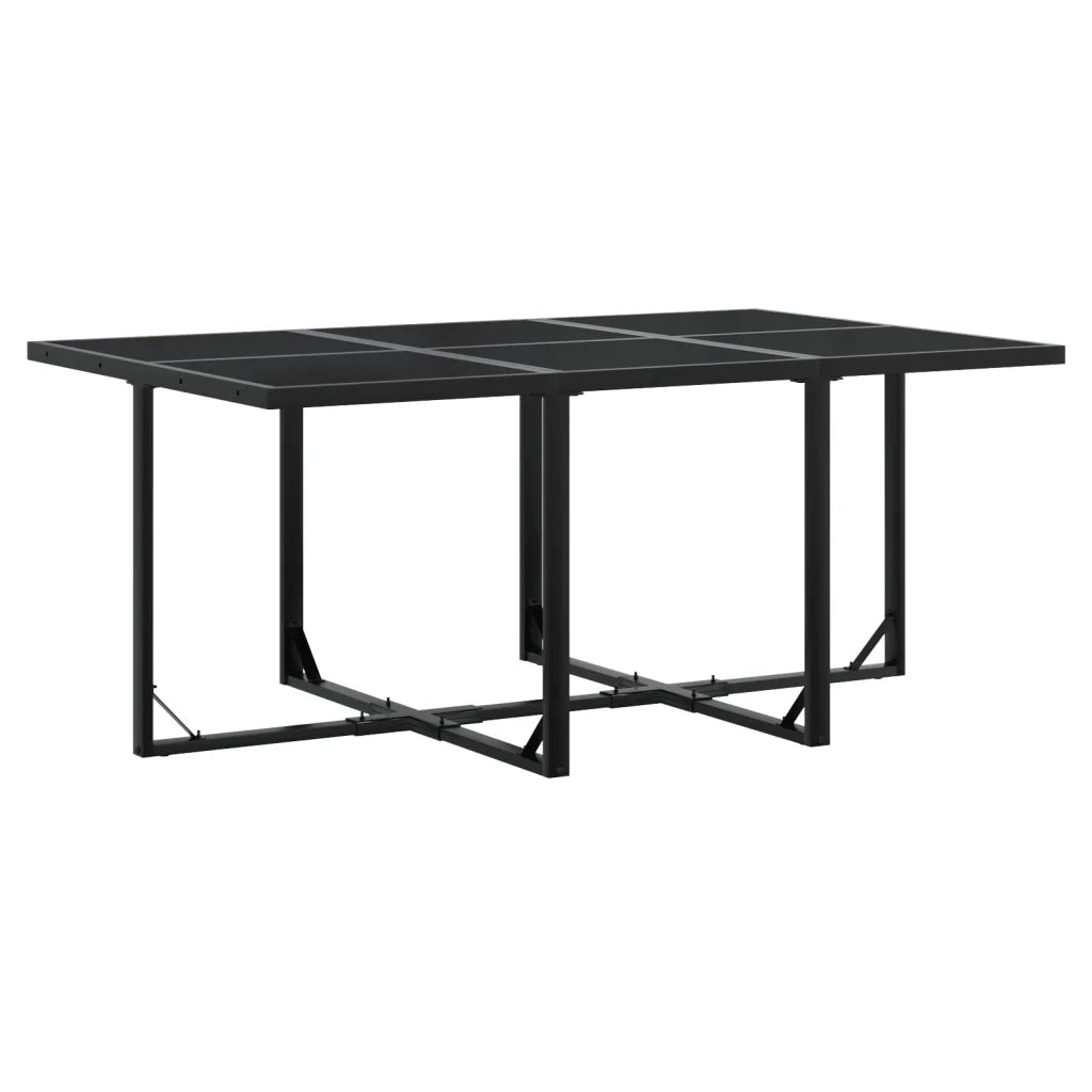 Set da Pranzo da Giardino 7 pz | Set Salotto da Giardino con Cuscini Nero in Textilene