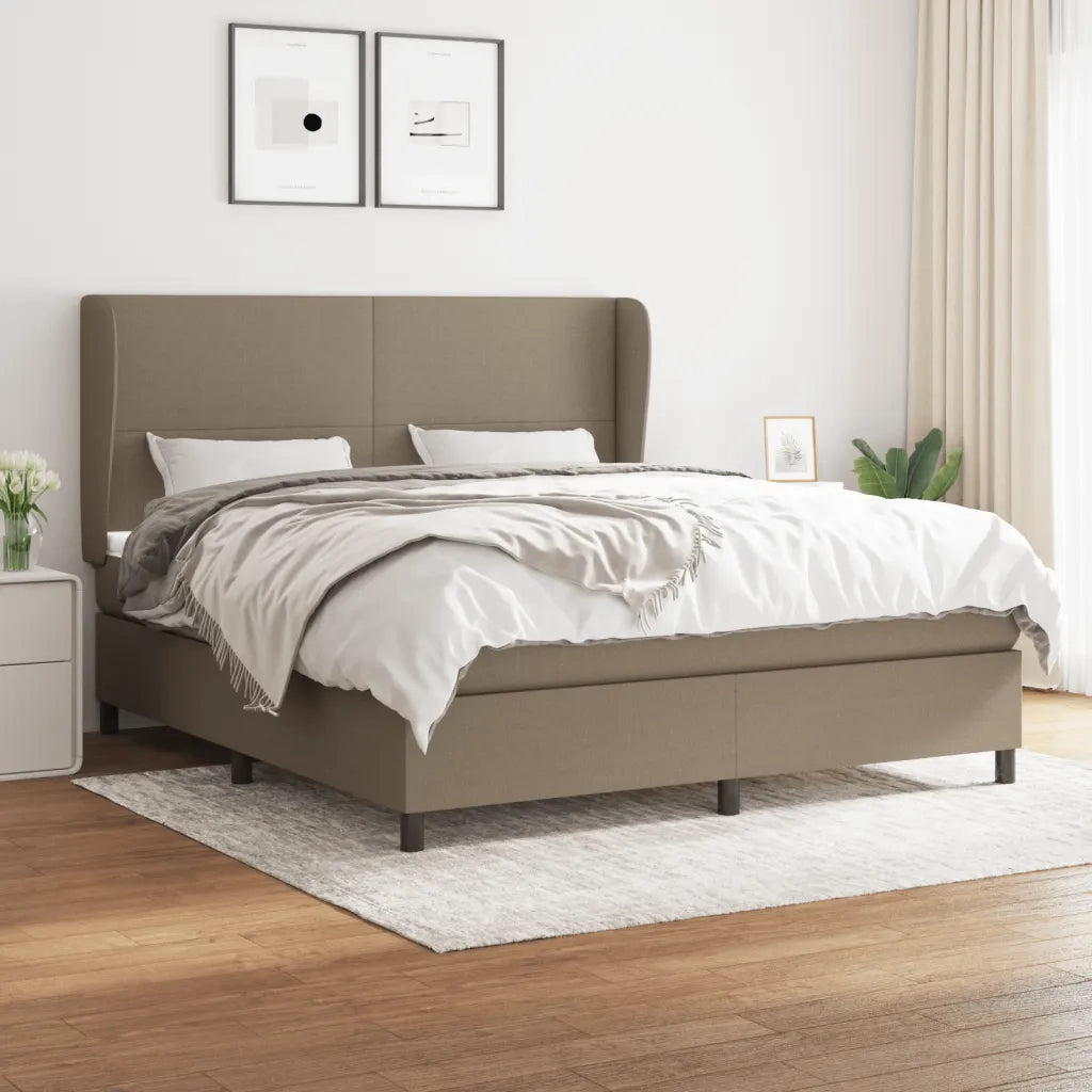 Giroletto a Molle con Materasso Tortora 180x200 cm in Tessuto 3127825