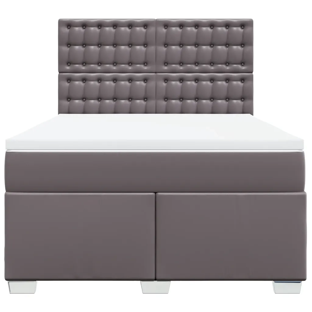 Giroletto a Molle con Materasso Grigio 160x200 cm in Similpelle