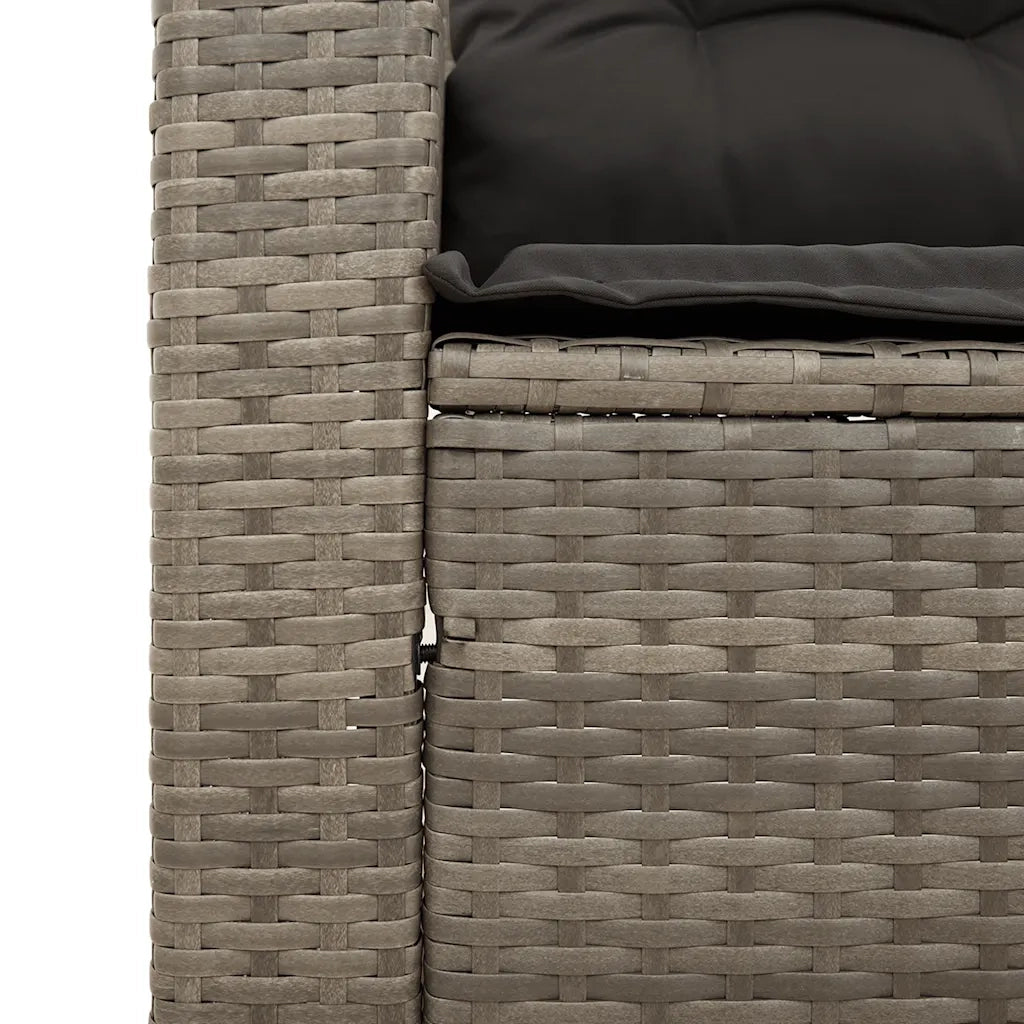 Set Divani da Giardino 3 pz con Cuscini Grigio in Polyrattan