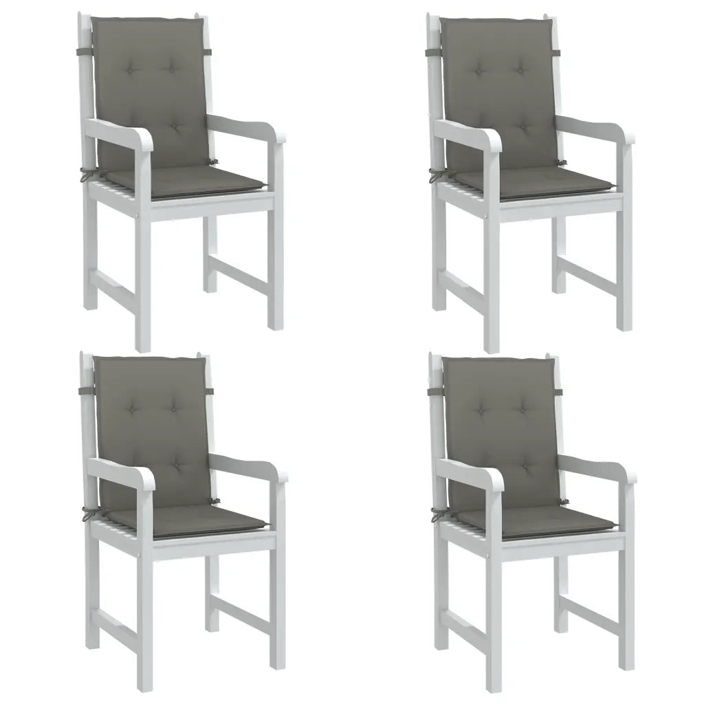 Cuscini Sedia Schiena Bassa 4 pz Grigio MÃ©lange 100x50x4 cm
