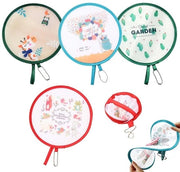 Set di contenitori portatili opachi - 4 pezzi - contenitori rotondi - portatili - stile giapponese - materiale polyester - diametro 21 cm - contenitore portatile a pieghe