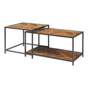 Set di 2 tavolini impilabili in MDF marrone 03_0009382