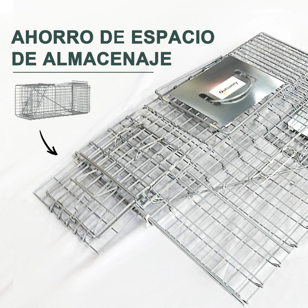 Gabbia Trappola per Animali Vivi ¨C Xylo ¨C Pieghevole 66x24x30,5 cm Argentato