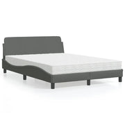 Letto con Materasso Dover Grigio Scuro 140x200cm Tessuto