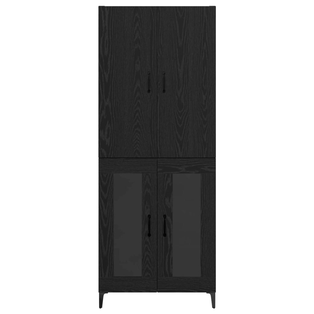 Credenza Rovere Nero 69,5 x 34 x 180 cm Legno multistrato
