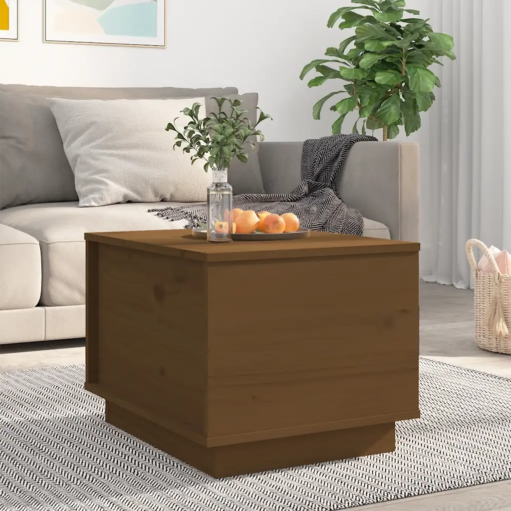 Tavolino da Salotto-Tavolino da soggiorno-Tavolo ambra 40x50x35 cm Legno Massello di Pino