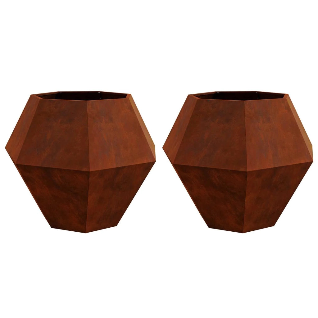 Fioriera 2 pcs Ruggine 100 x 100 x 80 cm 884037