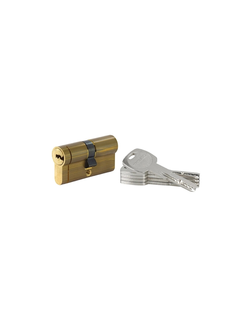 Cilindro europeo 30X30 Transit 1 Ottone, 4 chiavi reversibili - THIRARD