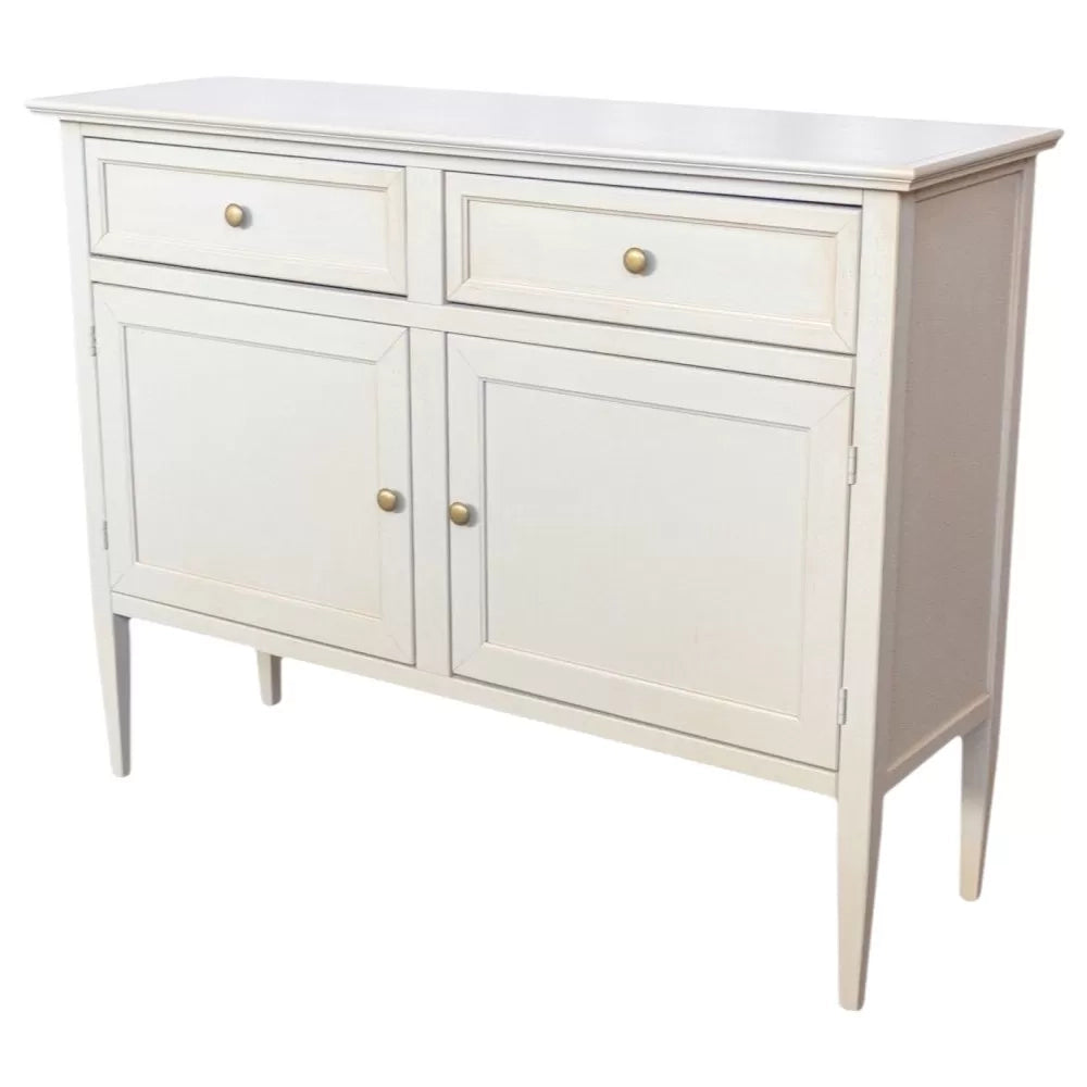 Madia credenza 2 porte 2 cassetti legno shabby grigio anticato 110x35x83 - Mobili 2G