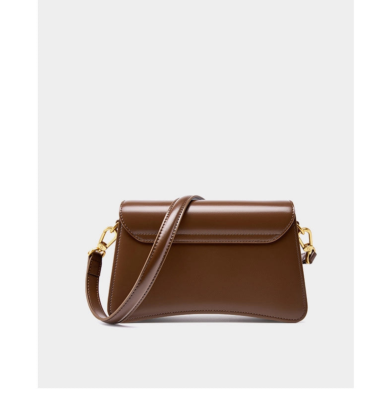 Borsa a tracolla Stachel da donna in vera pelle marrone