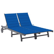 Sdraio da Giardino Grigia a 2 Posti con Cuscini Massello Acaciacod mxl 117886