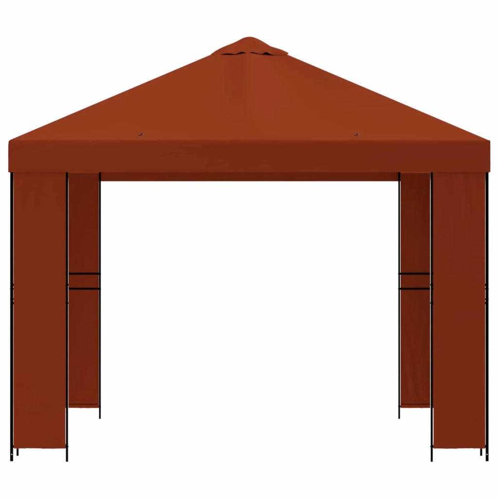 Gazebo 3 x 3 m Terracotta Poliestere e Acciaio 190 900352