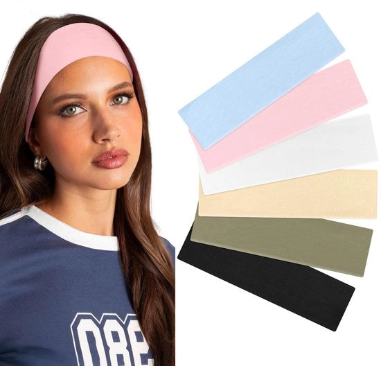Set di cinture per capelli antiscivolo - Cinture elastiche con disegno leopardo e colori a pois - Adatte per fitness e yoga - Comode per esercizi fisici