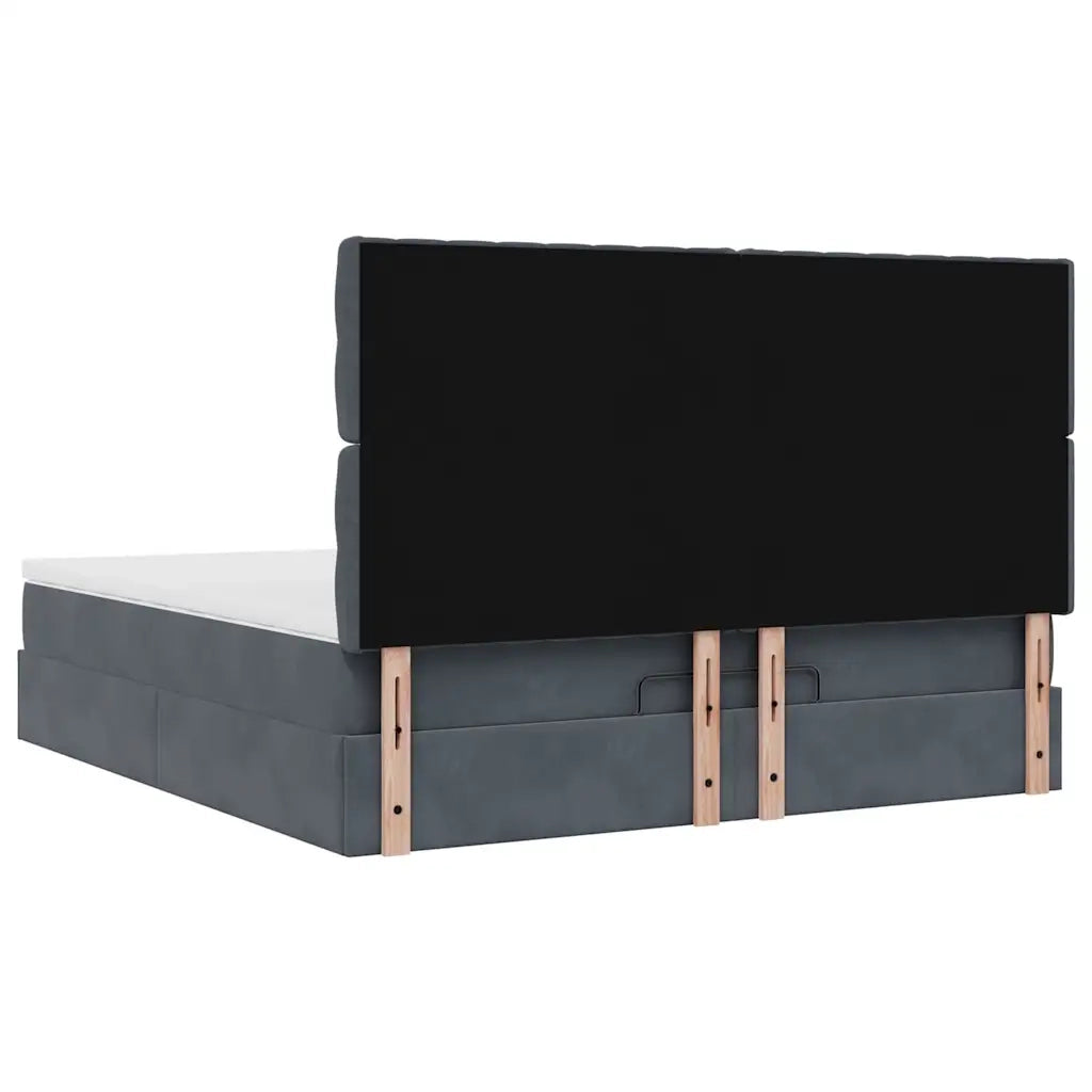 Struttura Letto Pouf con Materassi 160x200 cm in Velluto 3313554