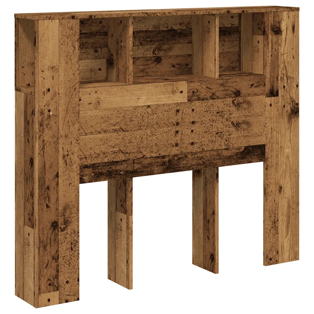 Testiera con Contenitore-Testiera con Ripiani Legno 120x19x104,5 cm in Multistrato