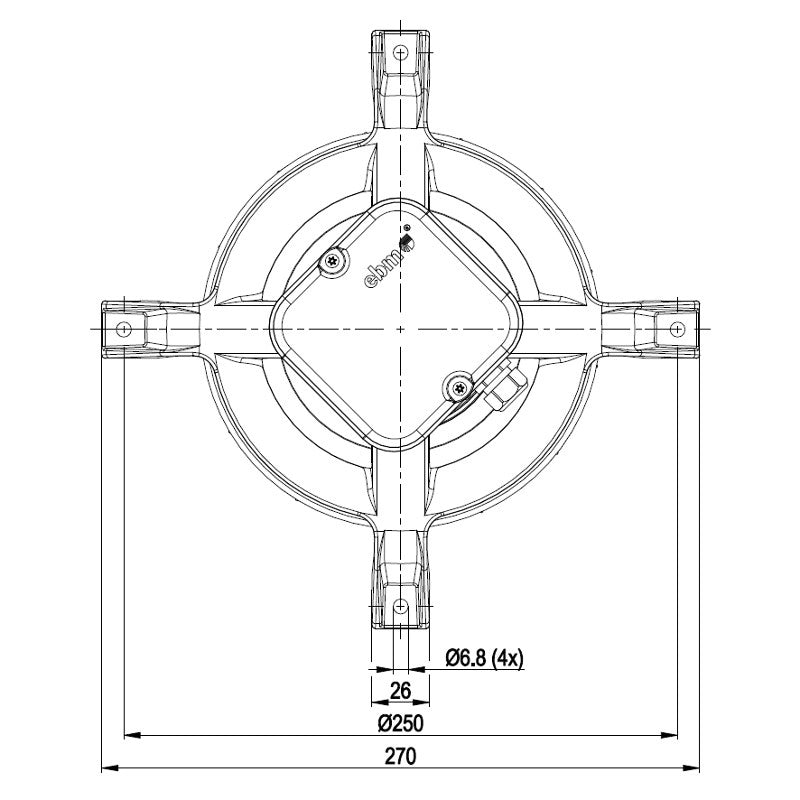 Estrattore - aspiratore fumi EBM R2E180-AH05-27 per stufe a pellet.