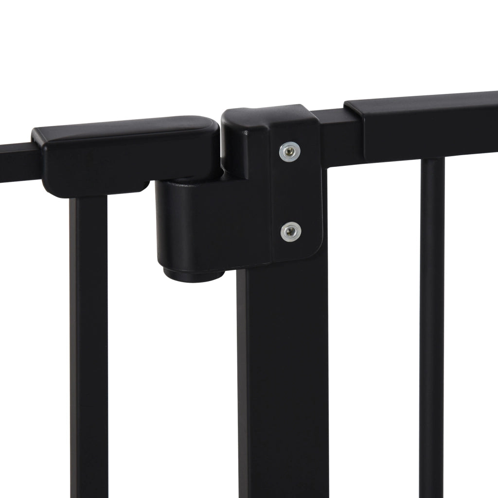 Barriera estensibile a forbice con chiusura automatica e doppio blocco per porte scale e corridoi in metallo nero