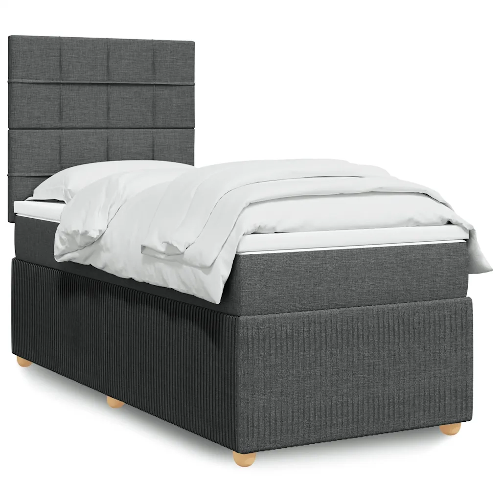 Giroletto a Molle con Materasso Grigio Scuro 80x200 cm Tessuto 3294184