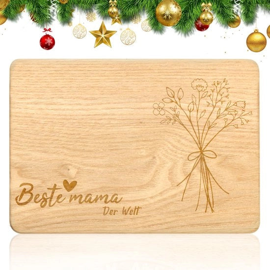 Scrittura Personalizzata per Tavolo da Colazione in Legno con Incisione 'Migliore Madre del Mondo' Piastra da Pane come Cadeau per Donna Giorno della Donna Cadeau per Natale e Festa della Mamma