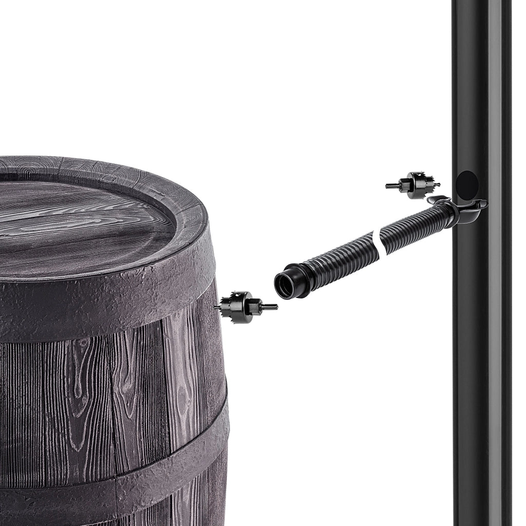 Serbatoio per acqua piovana KADAX da 250 litri, contenitore per acqua, kit di collegamento, rubinetto