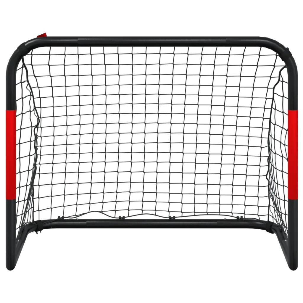 Porta da Calcio con Rete Rossa e Nera 90x48x71 cm in Acciaio 4007967