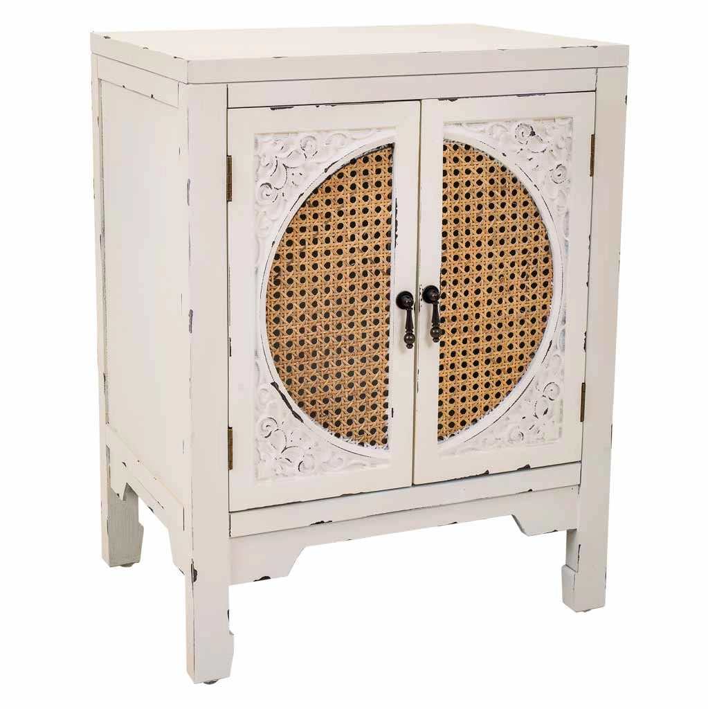 Comodino in legno bianco 50x36x65
