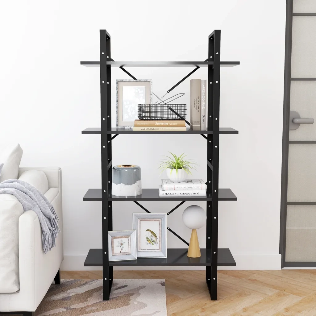Libreria a 4 Ripiani Grigia 80x30x140 cm in Truciolato